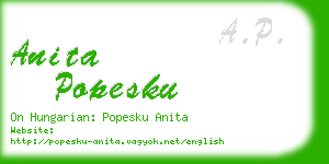 anita popesku business card